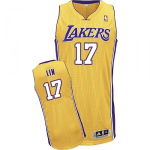 Maillot or NBA Jeremy Lin authentique masculin - Adidas Los Angeles Lakers & 17 Accueil