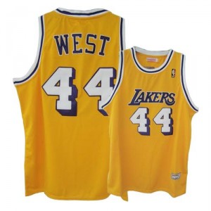 Maillot or pour hommes Throwback NBA Jerry West Swingman - Mitchell et Ness Los Angeles Lakers & 44
