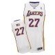 Maillot blanc de NBA Jordan Hill authentiques hommes - Adidas Los Angeles Lakers & remplaçant 27