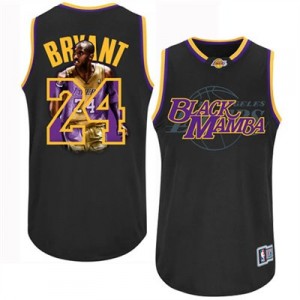 Jersey noir de NBA Kobe Bryant authentiques hommes - Adidas Los Angeles Lakers & 24 notoire