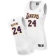 Maillot blanc NBA Kobe Bryant authentiques femmes - Adidas Los Angeles Lakers & remplaçant 24
