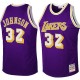 Jersey violet NBA Magic Johnson Throwback authentique masculin - Mitchell et Ness Los Angeles Lakers & 32