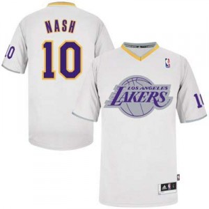 Maillot blanc de NBA Steve Nash authentiques hommes - Adidas Los Angeles Lakers & le jour de Noël 10 2013