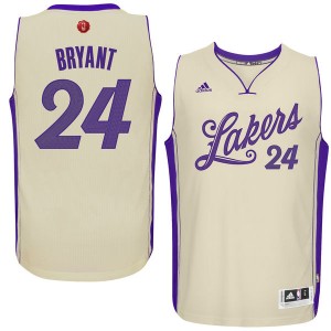 Los Angeles Lakers 24 Kobe Bryant crème 2015 le jour de Noël Swingman maillot