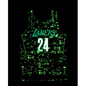 Kobe Bryant Los Angeles Lakers 24 Black City Lights mode Swingman maillot
