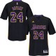 Los Angeles Lakers 24 Kobe Bryant 2014-15 fierté nouveaux Swingman maillots noir manches courtes