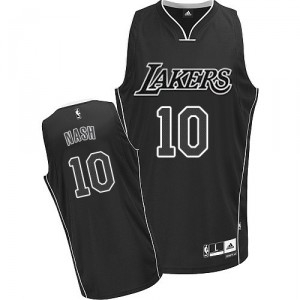 Maillot noir/blanc de NBA Steve Nash authentiques hommes - Adidas Los Angeles Lakers & 10