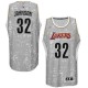 Maillot gris des hommes authentiques NBA Magic Johnson - Adidas Los Angeles Lakers 32 ville lumière