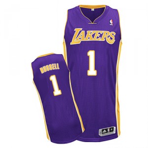 Maillot violet d’Angelo NBA Russell authentiques hommes - Adidas Los Angeles Lakers 1 route