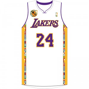 Kobe Bryant Los Angeles Lakers 24 Noche Latina maillot blanc