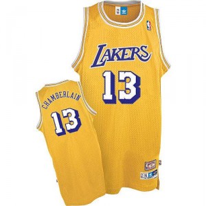 Maillot or NBA Wilt Chamberlain Throwback authentique masculin - Adidas Los Angeles Lakers & 13