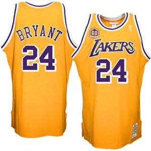 Kobe Bryant Los Angeles Lakers &24 Showtime retour maillot jaune