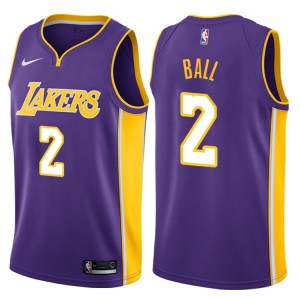 2017-18 saison Lonzo ball Los Angeles Lakers &2 DÃ©claration maillot violet