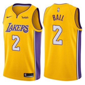 saison Lonzo ball Los Angeles Lakers &2 Icône Or maillots