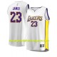 Los Angeles Lakers Lebron James uniformes blancs 17-18