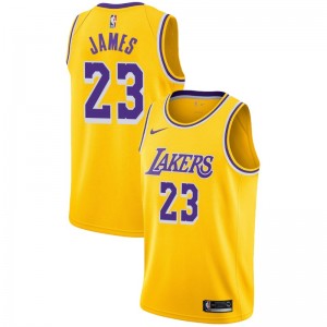 Los Angeles Lakers Homme LeBron James ^ IcÃ´ne 23 Jersey d'or