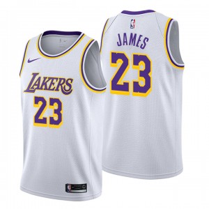 Hommes Los Angeles Lakers ^ 23 Association Lebron James White Swingman Jersey