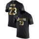T-shirt LeBron James masculin ^ 23 Gold Luxe Black de Lakers de Los Angeles