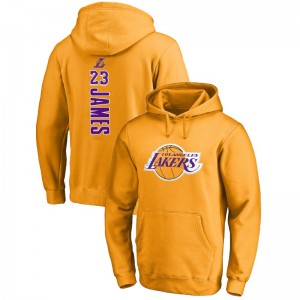 Los Angeles Lakers Male LeBron James ^ 23 Backer Pullover Gold Sweat à capuche