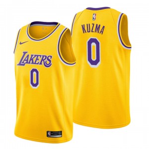 Hommes Los Angeles Lakers ^ 0 Maillot Kyle Kuzma Icon Edition Or Swingman