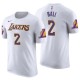 T-shirt maillot avec nom et numéro d'association Lonzo Ball White Association Los Angeles Lakers ^ 2