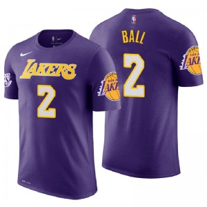 T-shirt maillot en jersey violet Lonzo Ball pourpre Los Angeles Lakers ^ 2
