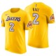 T-shirt en jersey, nom et numéro Lonzo Ball Gold Icon Edition pour hommes Lakers de Los Angeles ^ 2
