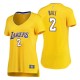 Chandails Los Angeles Lakers pour femmes de marque Fanatics ^ 2 Lonzo Ball Icon Edition - Réplique Jaune