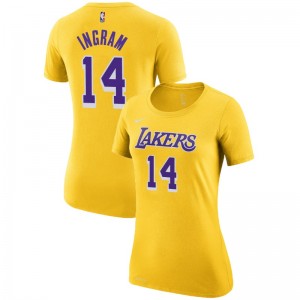 Brandon Ingram ^ T-shirt Icon Performance Gold pour les femmes de Los Angeles Lakers ^ 14