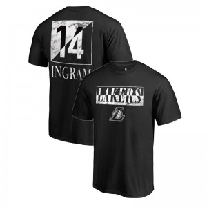 Lakers de Los Angeles Brandon Ingram ^ 14 T-shirt noir de marbre Yin Yang
