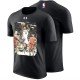 T-shirt à manches courtes pour hommes de Los Angeles ^ 24 Kobe Bryant Black marquant 81 points