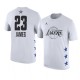 Lakers de Los Angeles ^ 23 LeBron James Nom et numéro du match des étoiles NBA 2019 T-shirt blanc