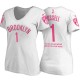 Filets de Brooklyn pour femmes ^ 1 T-shirt maillot avec un nom Slim Fit D'Angelo Russell blanc et message