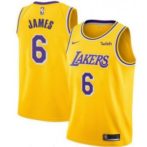Lakers de Los Angeles &6 LeBron James Maillot Or 2019-20 Stitched
