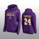 Sweat à capuche haut de gamme pour femmes - Los Angeles Lakers & 24 Kobe Bryant Fanatics - Violet