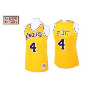 Maillot or NBA Byron Scott Throwback authentique masculin - Mitchell et Ness Los Angeles Lakers & 4